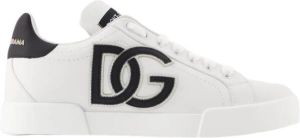 Dolce & Gabbana Portofino Logo-Print Low-Top Sneakers Wit Dames