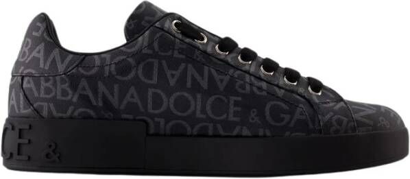 Dolce & Gabbana Heren Coated Portofino Sneakers Zwar Black Heren