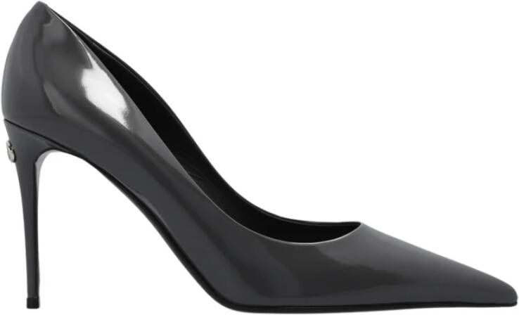 Dolce & Gabbana Grijze Kalfsleren Pumps met Puntige Neus Gray Dames