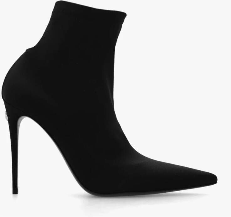 Dolce & Gabbana Zwarte Jersey Enkellaarzen met Stiletto Black Dames - Foto 2