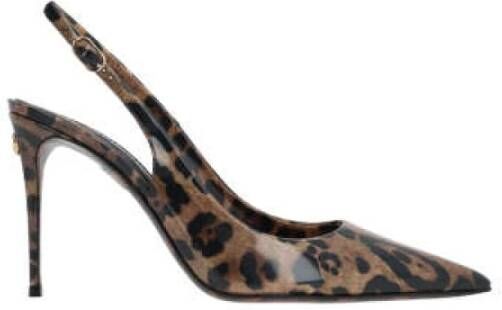 Dolce & Gabbana Luipaardprint Slingback Hakken Brown Dames