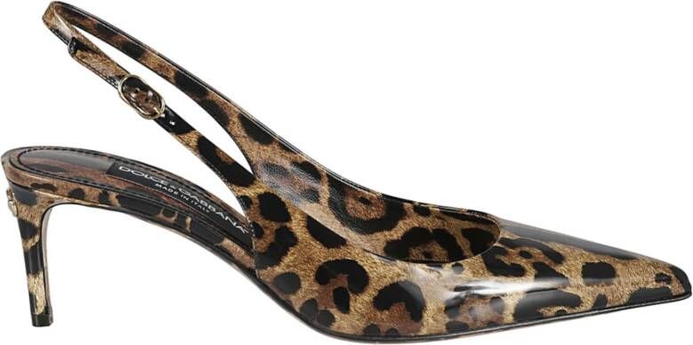 Dolce & Gabbana Animalier bruin kalfsleren slingback pumps Brown Dames