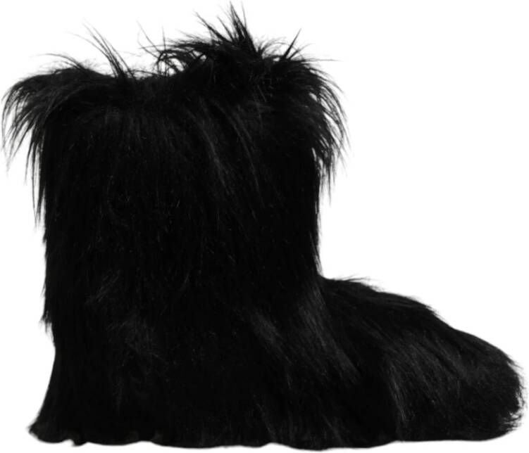 Dolce & Gabbana Luxe Faux Fur Mid-Calf Laarzen