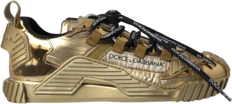 Dolce & Gabbana Luxe Goudkleurige Sneakers Yellow Dames