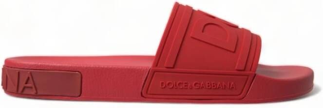 Dolce & Gabbana Luxe Rode Slide Sandalen Red Heren