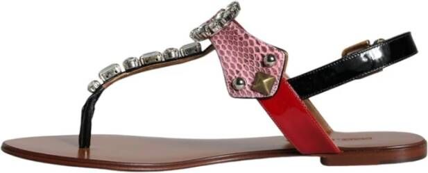 Dolce & Gabbana Multicolor Leren Slippers met Gesp