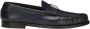 Dolce & Gabbana Marineblauwe Leren Logo Plaque Instappers Blue Heren - Thumbnail 5