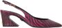 Dolce & Gabbana Maroon Zebra Lederen Slingback Hakken Multicolor Dames - Thumbnail 1