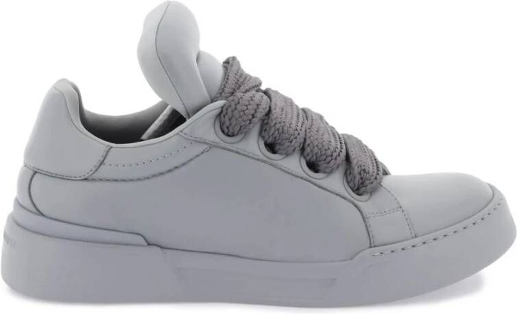 Dolce & Gabbana Mega Skate Leren Sneakers Gray Heren