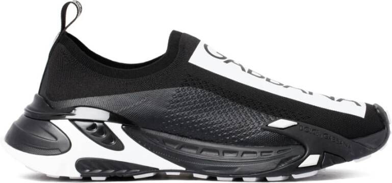 Dolce & Gabbana Monochrome Slip-On Mesh Sneakers Black Heren