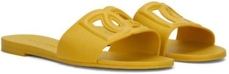 Dolce & Gabbana Mosterdgele platte sandalen Yellow Dames