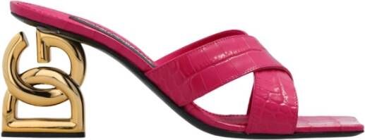 Dolce & Gabbana Roze Krokodil Slip-On Damesschoenen Pink Dames