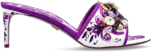 Dolce & Gabbana Muiltjes met hak en Majolica-print