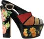 Dolce & Gabbana Multicolor Bloemen Kristal Plateau Sandalen Multicolor Dames - Thumbnail 1