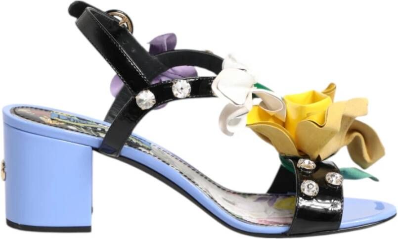 Dolce & Gabbana Multicolor Bloe applicatie Kristal Sandaal