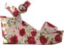 Dolce & Gabbana Multicolor Bloemen Brokaat Sleehak Sandalen Multicolor Dames - Thumbnail 1
