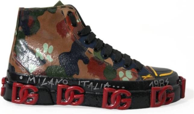 Dolce & Gabbana Multicolor Camouflage High Top Sneakers Multicolor