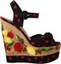 Dolce & Gabbana Multicolor Charmeuse Plateau Sleehak Sandalen Multicolor Dames - Thumbnail 1