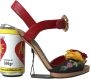 Dolce & Gabbana Veelkleurige met bloemen verfraaide cilindrische hakken AMORE sandalen - Thumbnail 7