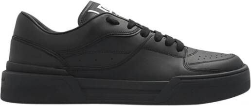 Dolce & Gabbana Roma Leren Sneakers Stijlvol en Comfortabel Black Heren