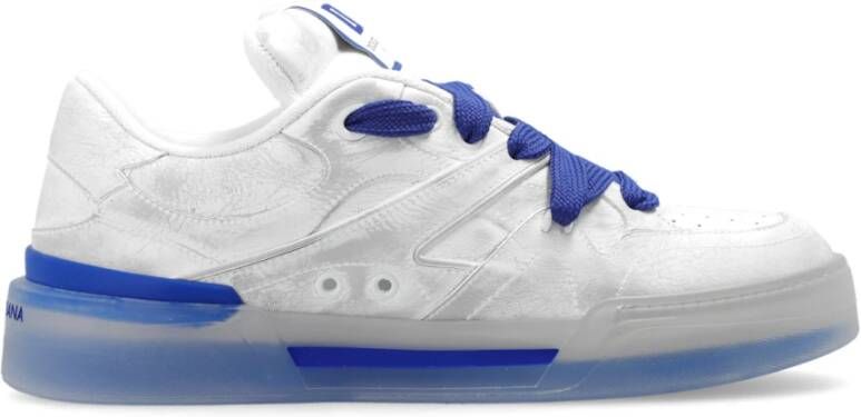 Dolce & Gabbana Sneakers van vintage-effect leer White Heren