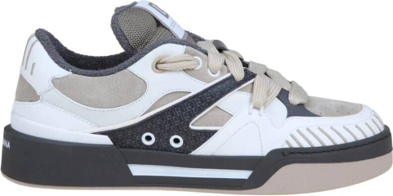 Dolce & Gabbana Nieuwe Roma Sneakers in Taupe Leder Multicolor Heren