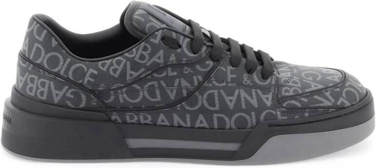 Dolce & Gabbana Zwarte Sneakers Aw22 Leren Rubberen Zool Black Heren