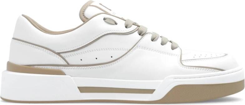 Dolce & Gabbana Witte Leren Sneakers met Paneelontwerp White Heren