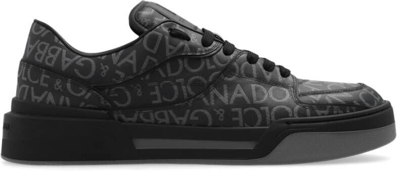 Dolce & Gabbana Zwarte Sneakers Aw22 Leren Rubberen Zool Black Heren