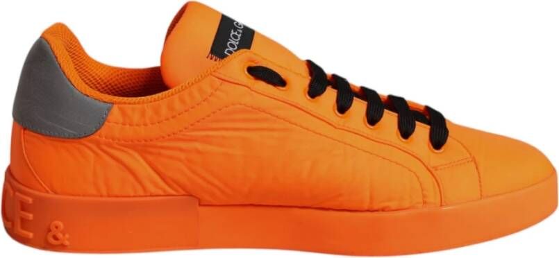 Dolce & Gabbana Oranje Portofino Logo Tape Heren Sneakers