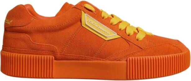 Dolce & Gabbana Oranje Suède Lage Top Sneakers