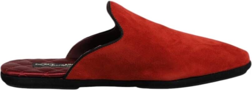 Dolce & Gabbana Oranje Suède Slides Platte Schoenen