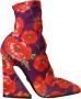 Dolce & Gabbana Paarse Bloemen Jersey Enkellaars Schoenen Multicolor Dames - Thumbnail 9