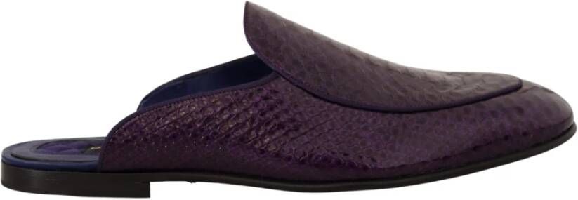 Dolce & Gabbana Paarse exotische leren platte schoenen Purple