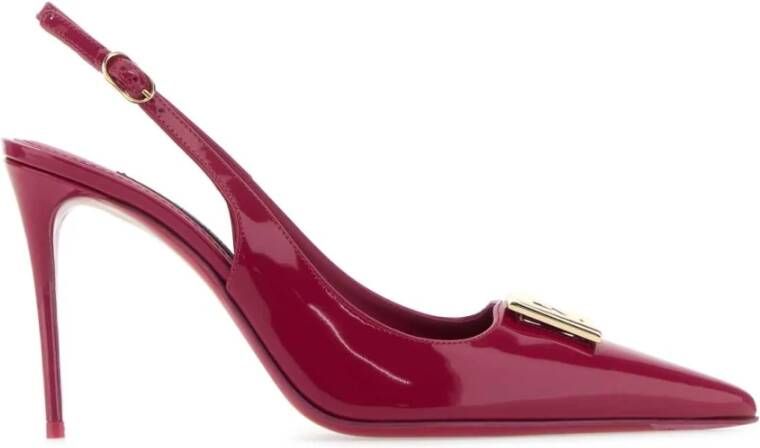 Dolce & Gabbana Donkerrode kalfsleren slingback pumps met hak Red Dames