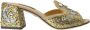 Dolce & Gabbana Gouden Pailletten Leren Hakken Sandalen Yellow Dames - Thumbnail 1