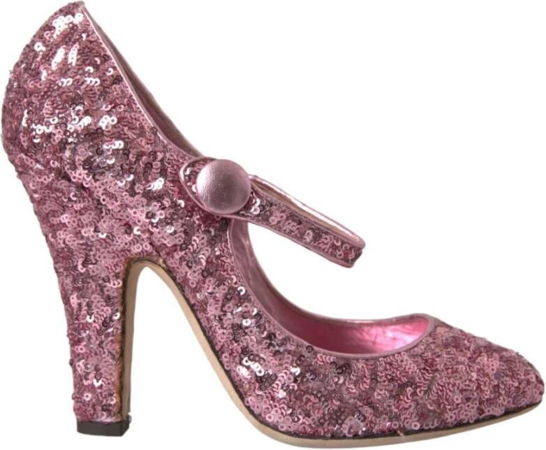 Dolce & Gabbana Paillet Hoge Hakken Pumps Pink Dames