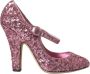 Dolce & Gabbana Roze Sequin Mary Jane Hoge Hakken Pink Dames - Thumbnail 9
