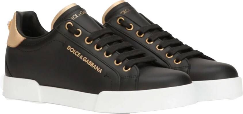Dolce & Gabbana Parel Versierde Klassieke Sneaker Black Dames