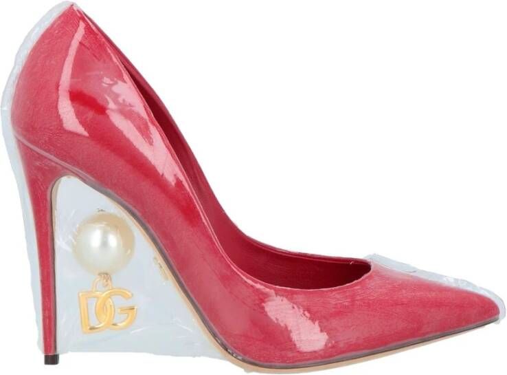 Dolce & Gabbana Parelversierde Leren Pumps Red Dames