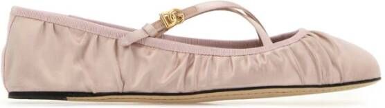 Dolce & Gabbana Pastelroze Satijnen Vally Ballerina`s