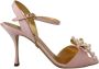 Dolce & Gabbana Pink Faux Pearl Ankle Strap Heels Sandals Shoes Roze Dames - Thumbnail 1
