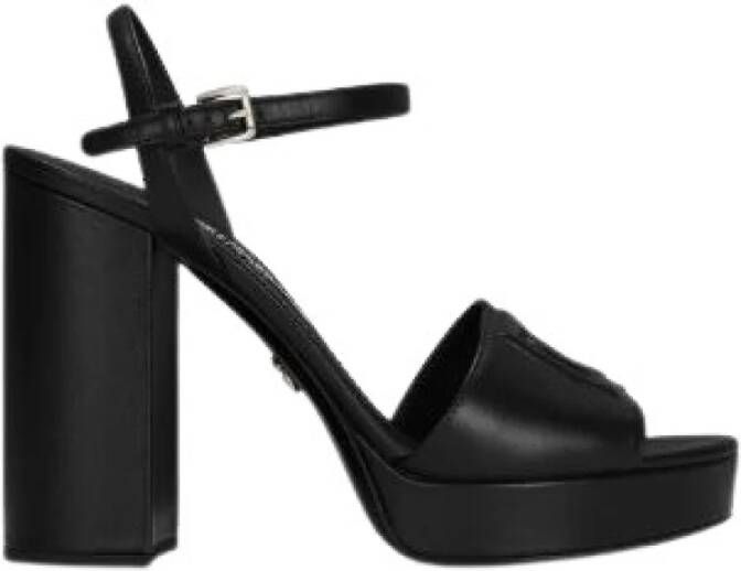 Dolce & Gabbana Plateau Sandalen met Verstelbare Enkelband Black Dames