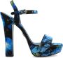 Dolce & Gabbana Dames Charmeuse Platform Sandals Blu Blue Dames - Thumbnail 1