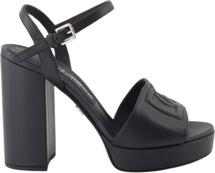 Dolce & Gabbana Plateau Sandalen met Verstelbare Enkelband Black Dames