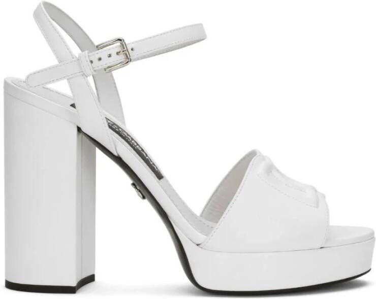 Dolce & Gabbana Plateau sandalen van kalfsleer White Dames