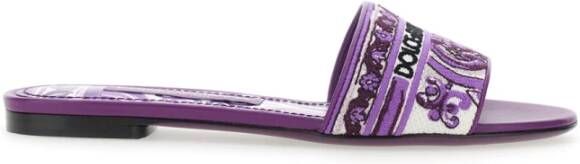 Dolce & Gabbana Platte Geborduurde Sandalen