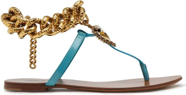 Dolce & Gabbana Platte sandalen Blauw Dames