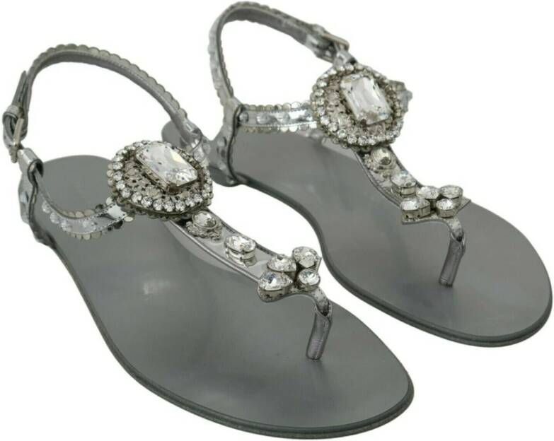 Dolce & Gabbana Platte sandalen Grijs Dames