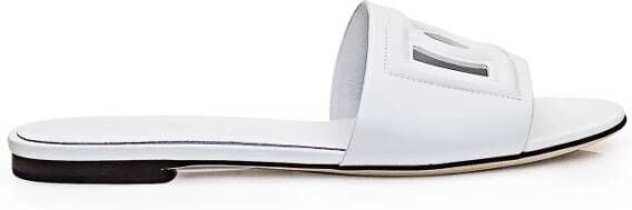 Dolce & Gabbana Witte platte schoenen met DG-logo White Dames